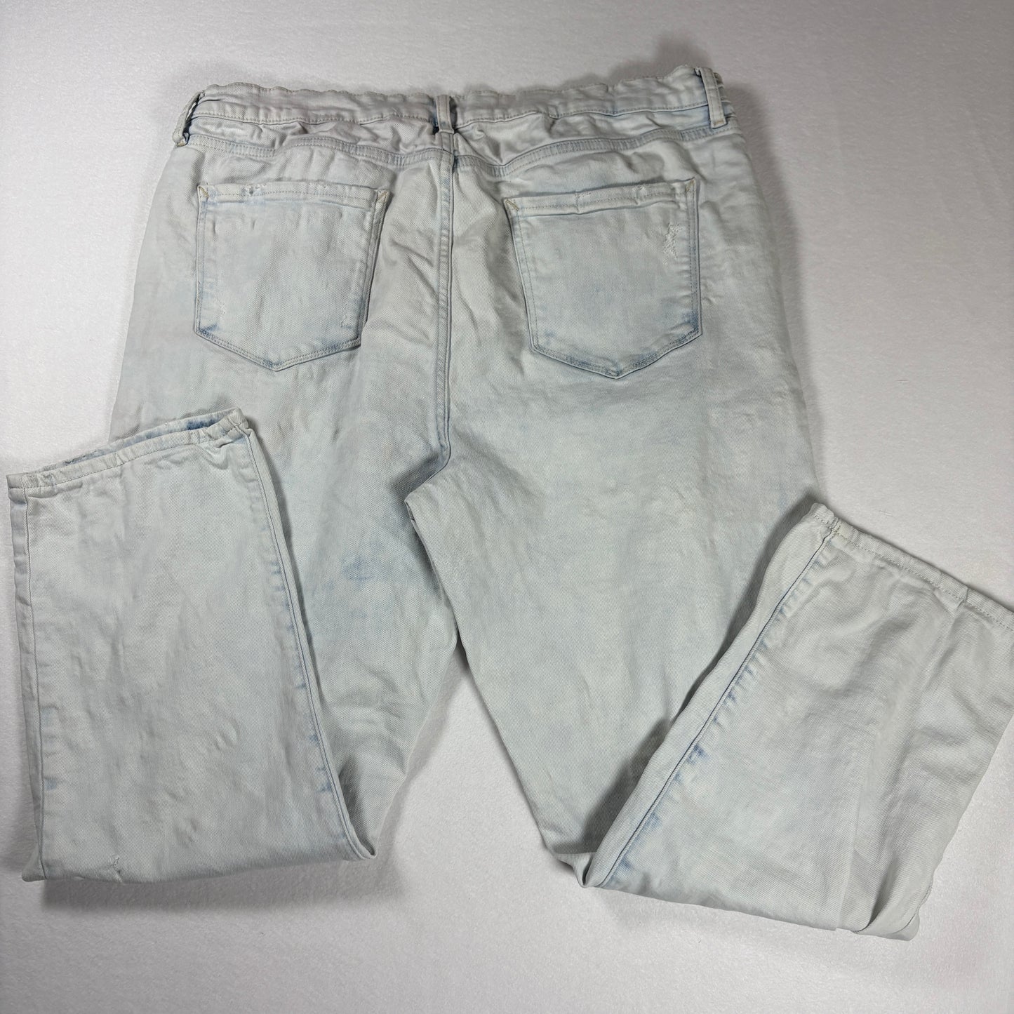 a.n.a Jeans Womens 18 High Rise Straight Distressed Ripped Light Wash Denim