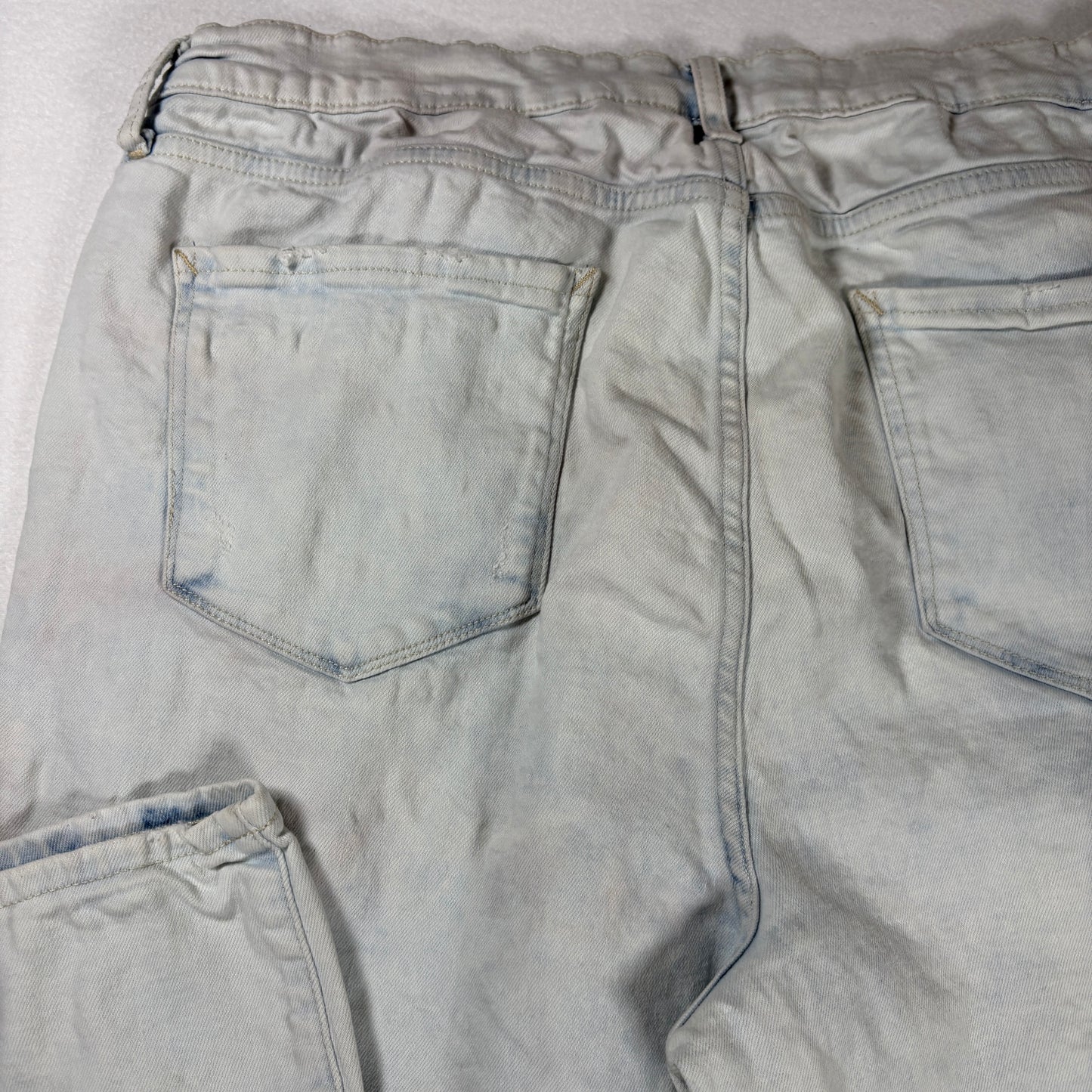a.n.a Jeans Womens 18 High Rise Straight Distressed Ripped Light Wash Denim