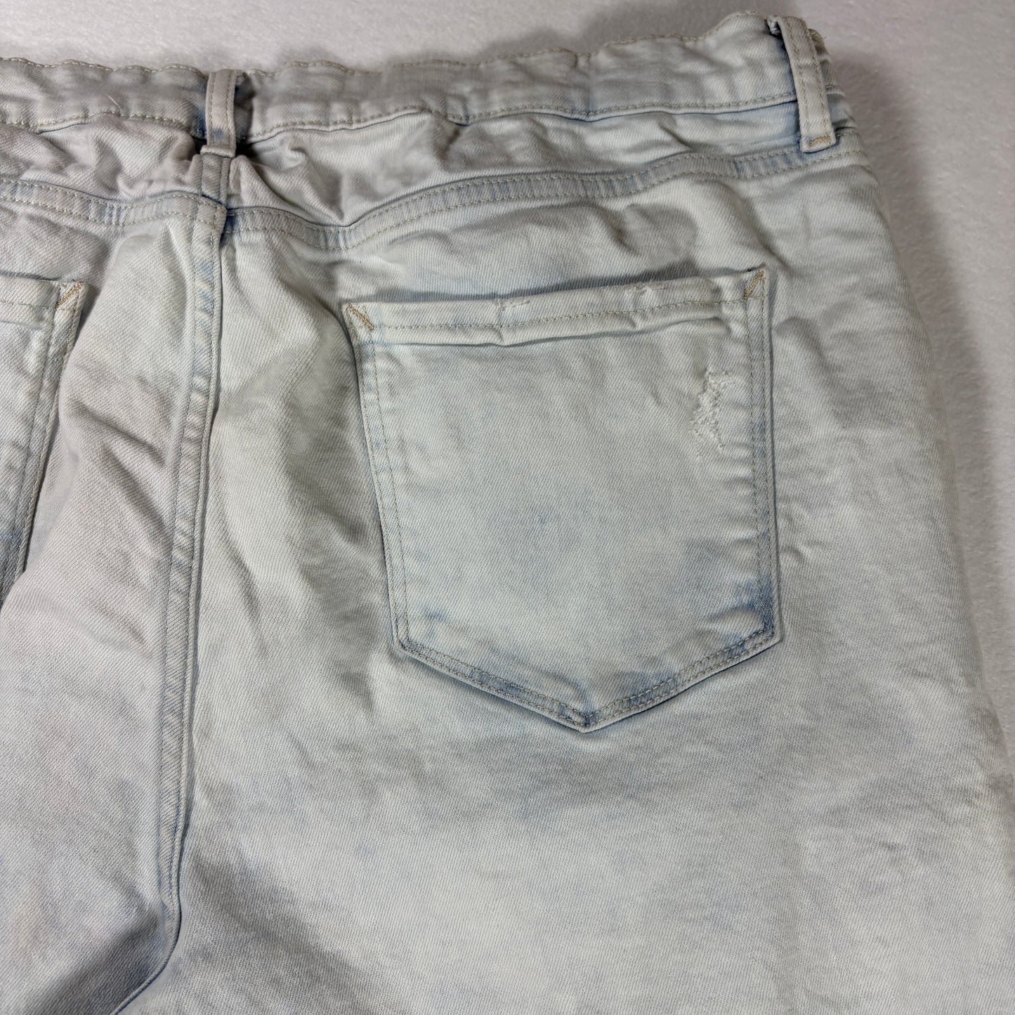 a.n.a Jeans Womens 18 High Rise Straight Distressed Ripped Light Wash Denim