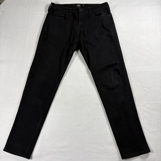 Hollister Jeans Mens W31 L30 Black Athletic Skinny Stretch Denim Streetwear Core