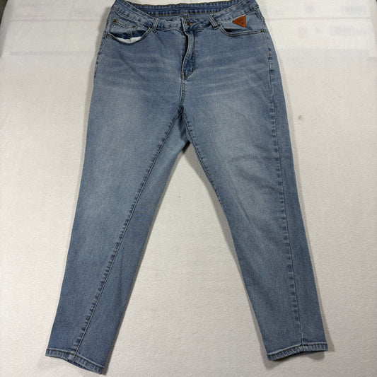 Vintage Light Wash Jeans Womens 1XL High Rise Tapered Leg Retro Y2K Denim