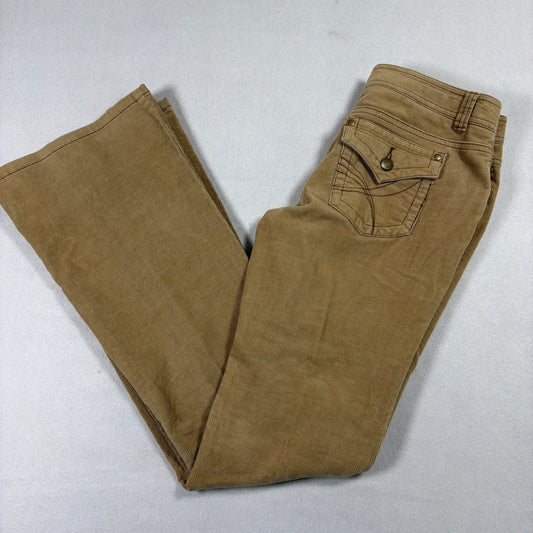 Wear It Declare It Womens Corduroy Pants Size 1 Tan Y2K 90s Grunge Flare DIY
