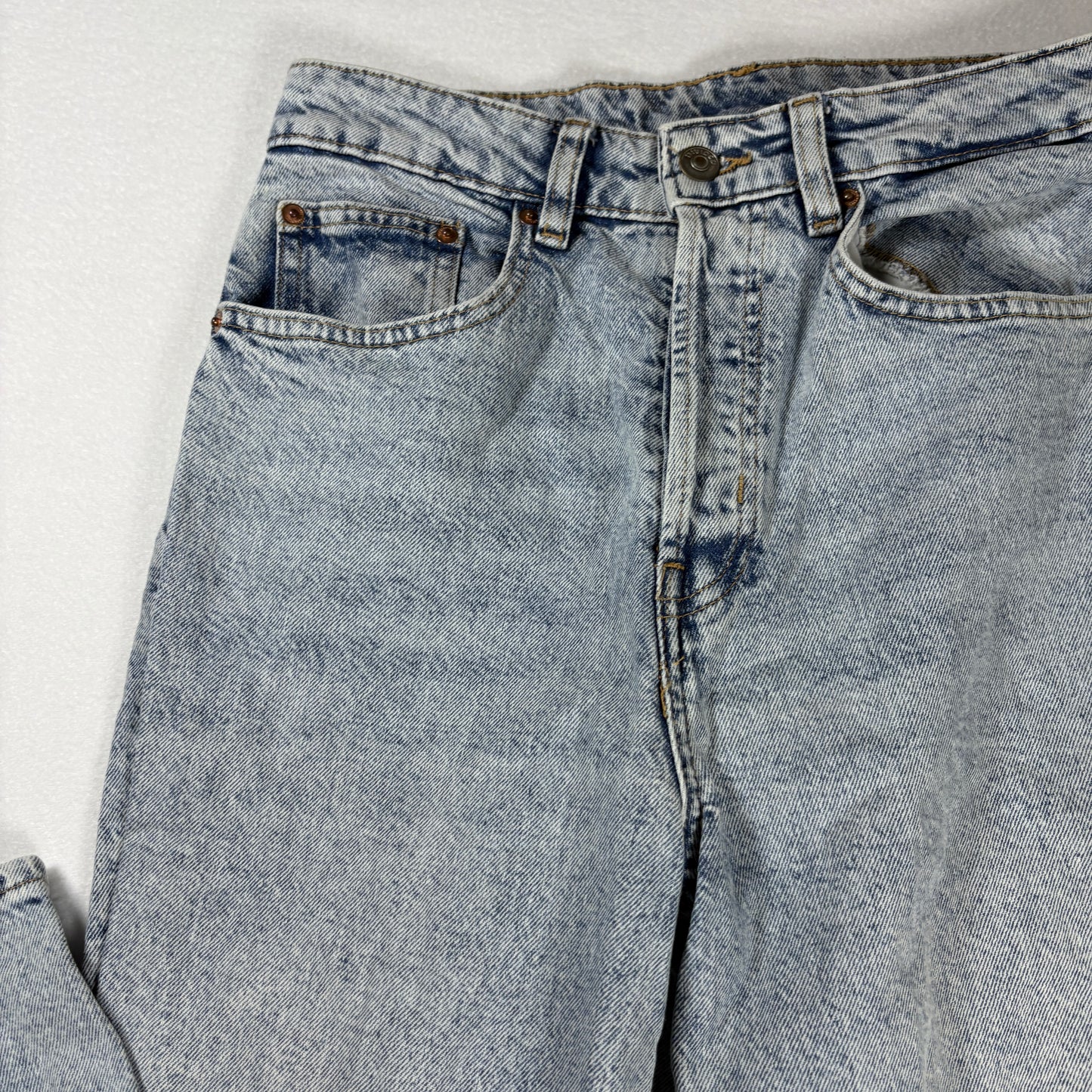 H&M Divided Jeans Womens 6 Light Wash High Rise Distressed Ripped Straight Leg