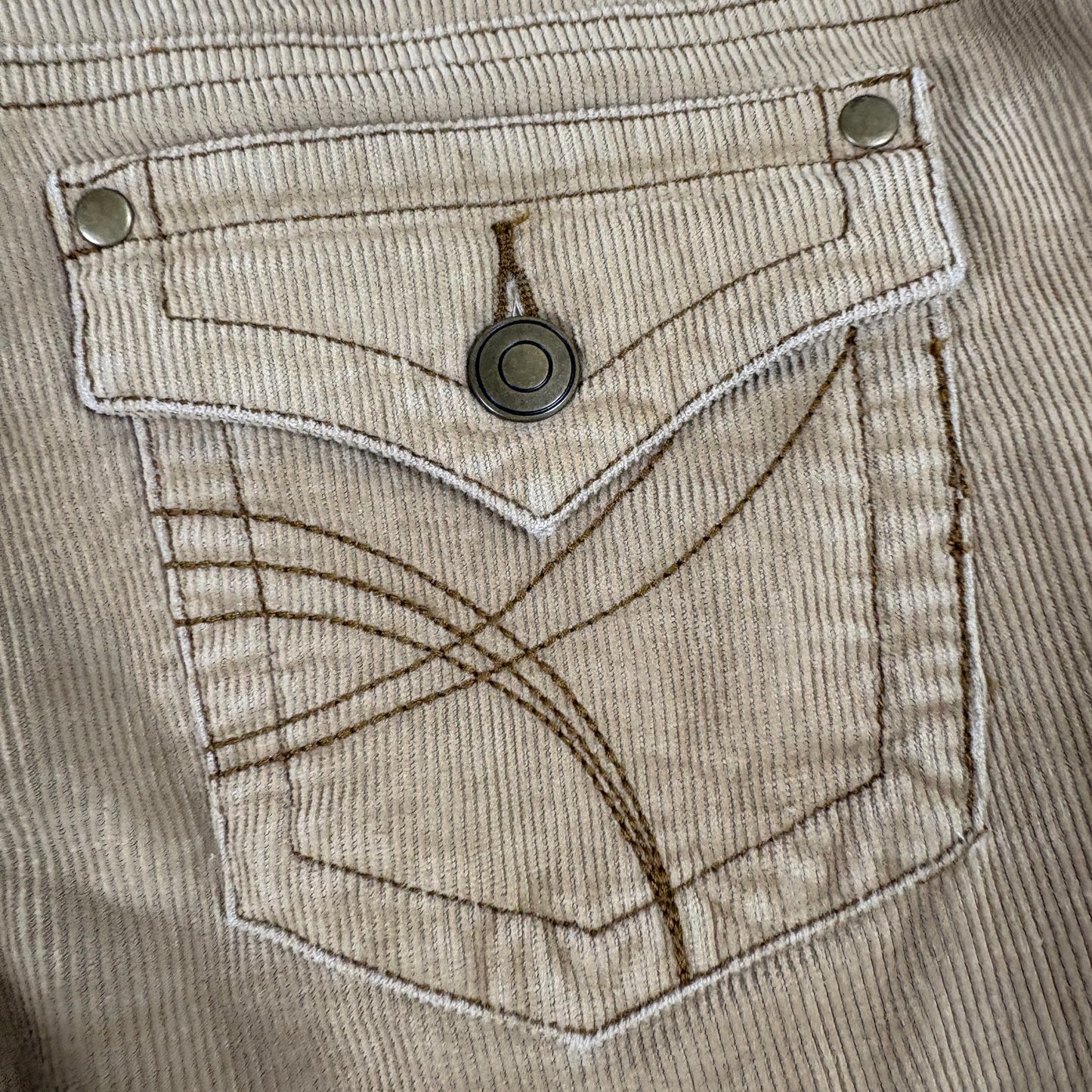 Wear It Declare It Womens Corduroy Pants Size 1 Tan Y2K 90s Grunge Flare DIY