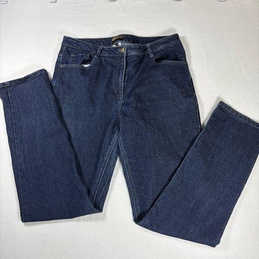 Apparel Collection Jeans Womens 14R Dark Wash Stretch Straight Denim Pants