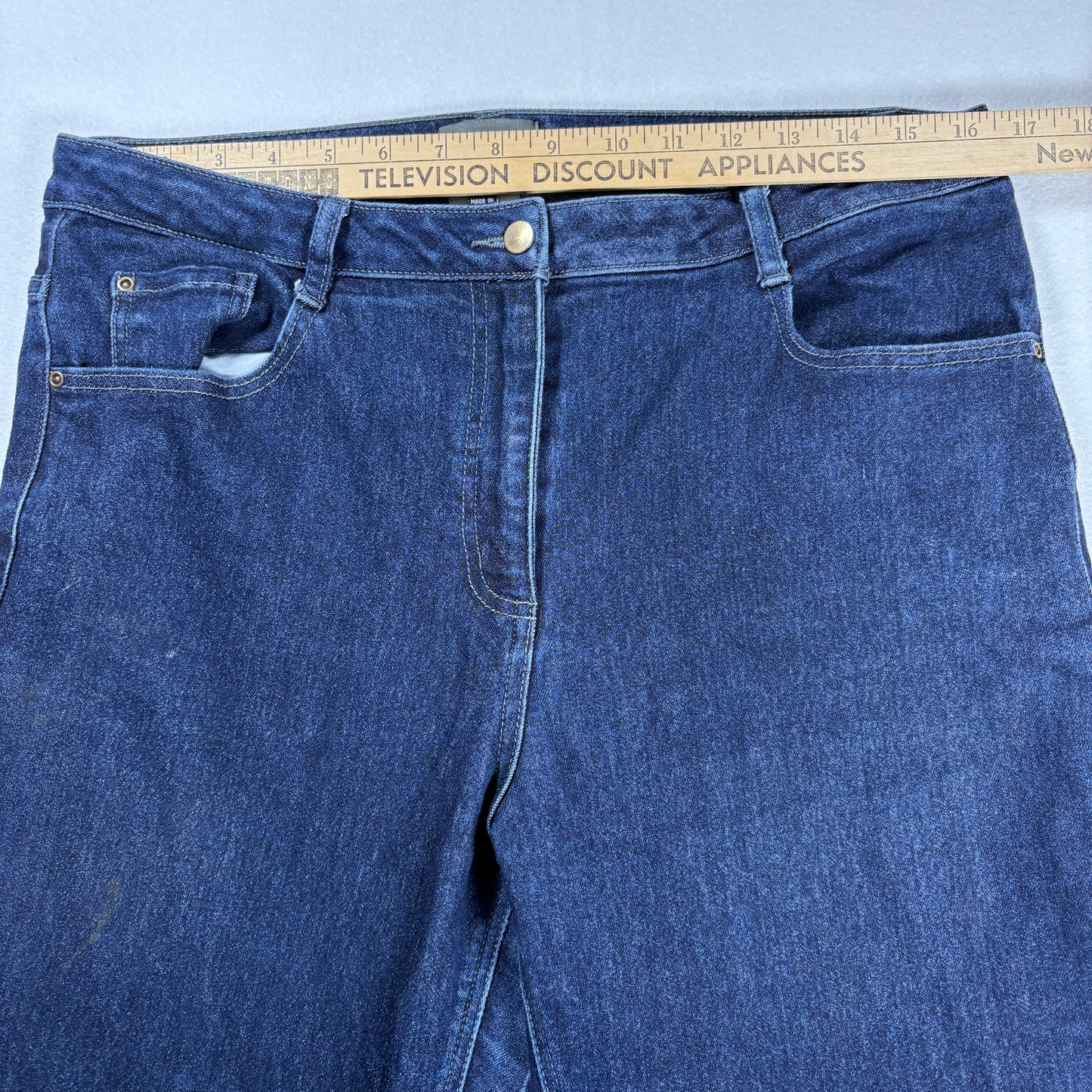 Apparel Collection Jeans Womens 14R Dark Wash Stretch Straight Denim Pants