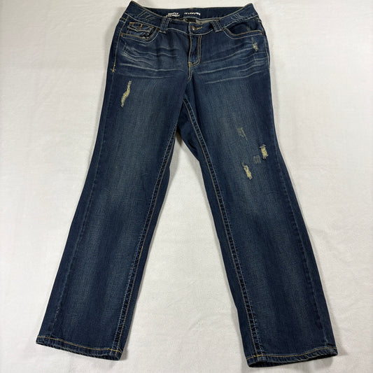 Straight Leg Jeans Y2K Studded Embellished Lane Bryant 14 Fits Like 34 X 31 Dark