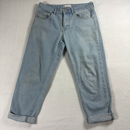 ASOS Design Jeans Mens W30 L30 Light Wash Straight Leg Cuffed Denim Casual