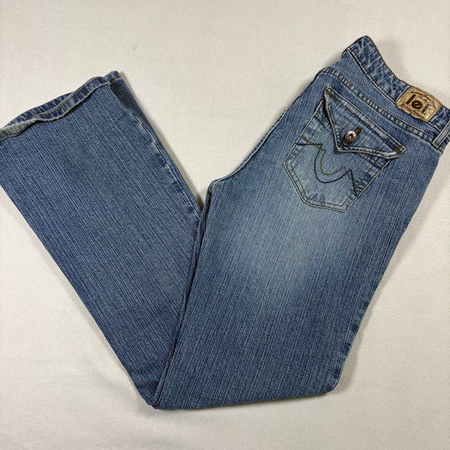 LEI Womens Jeans Size 11 Blue Y2K 90s Low Rise Bootcut Stretch Denim Vintage