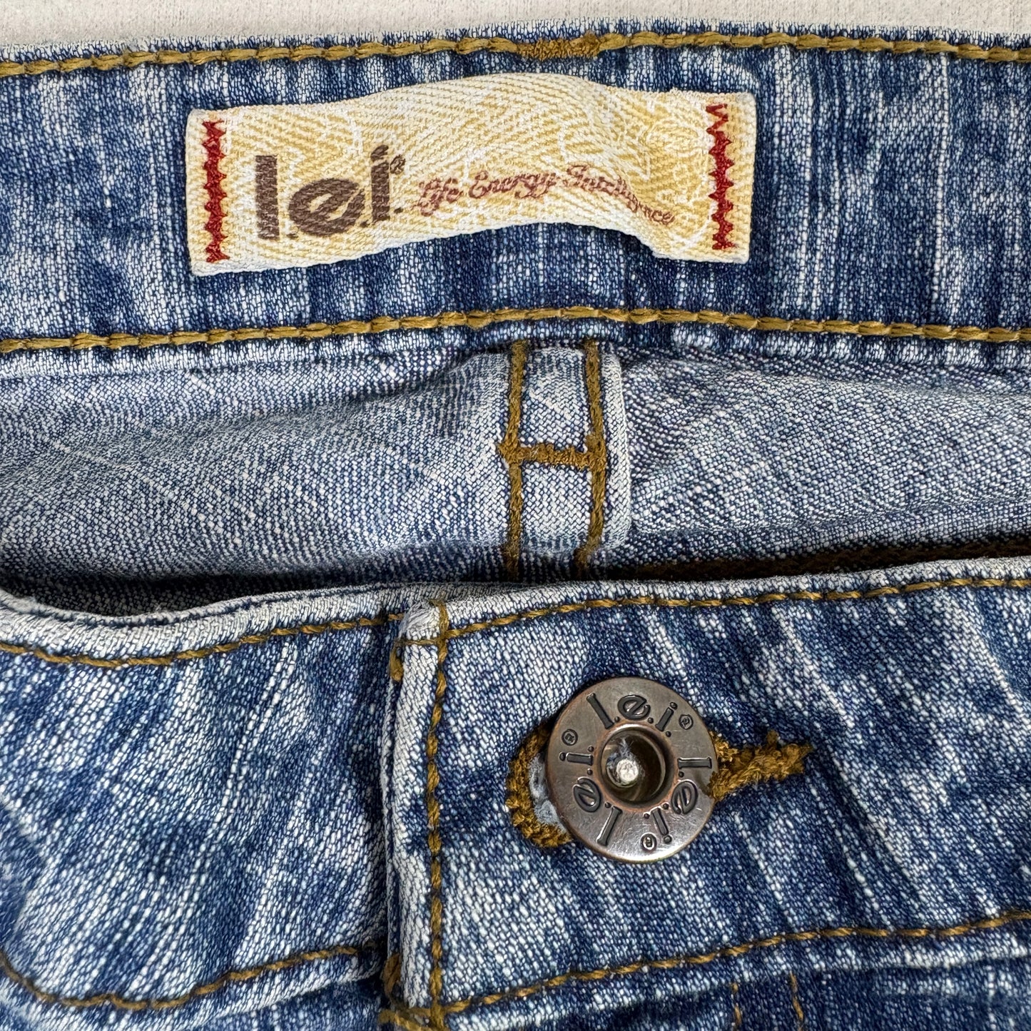 LEI Womens Jeans Size 11 Blue Y2K 90s Low Rise Bootcut Stretch Denim Vintage