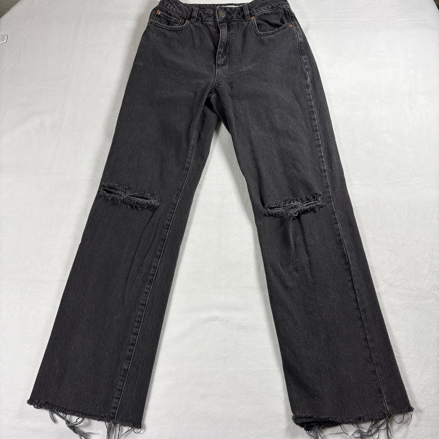 Garage Denim Jeans Womens Size 26 Black 90s Straight Distressed Grunge Y2K Fit X