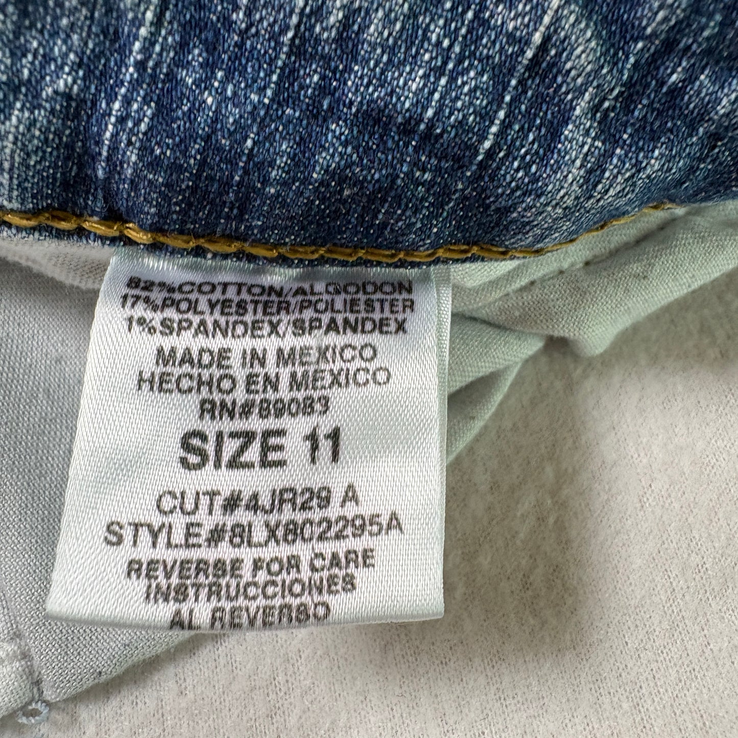 LEI Womens Jeans Size 11 Blue Y2K 90s Low Rise Bootcut Stretch Denim Vintage