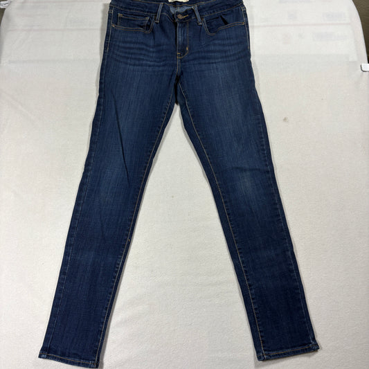 Levis 711 Skinny Jeans Womens 30 Dark Wash Stretch Mid Rise Classic Slim Denim