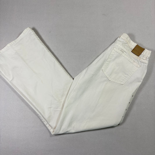 Buffalo David Bitton Womens Jeans Size 30 White Y2K Grunge Studded Bootcut