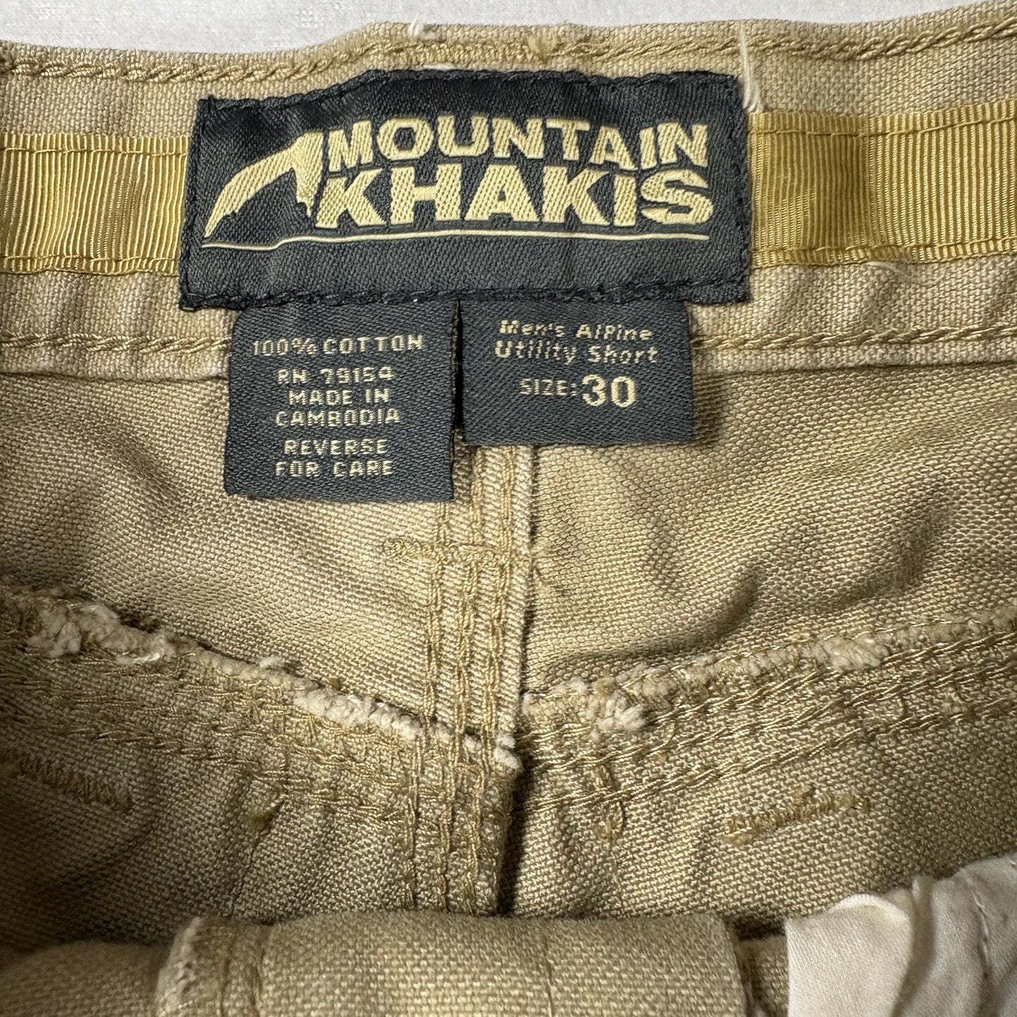 Mountain Khakis Men’s Alpine Utility Shorts 30 Khaki Outdoor Hiking Cotton