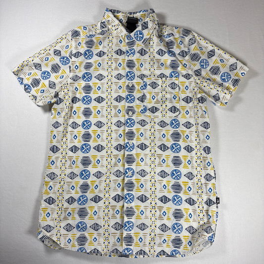 The North Face Men’s Shirt L Short Sleeve Button Front Geometric Print Cotton