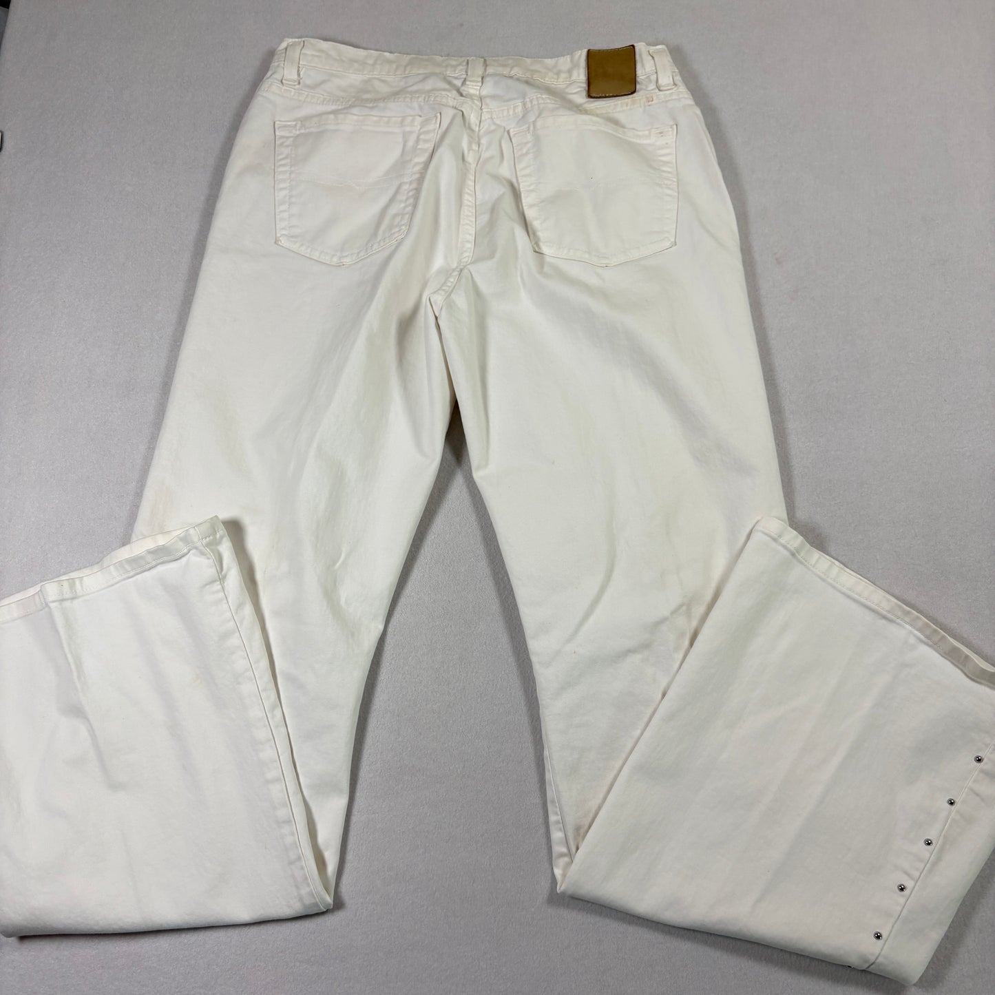 Buffalo David Bitton Womens Jeans Size 30 White Y2K Grunge Studded Bootcut