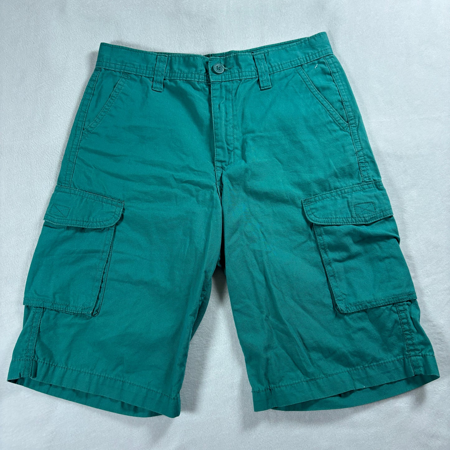 Nautica Cargo Shorts Boys Size 16 Teal Green Casual Summer Outdoor Wear Utility!