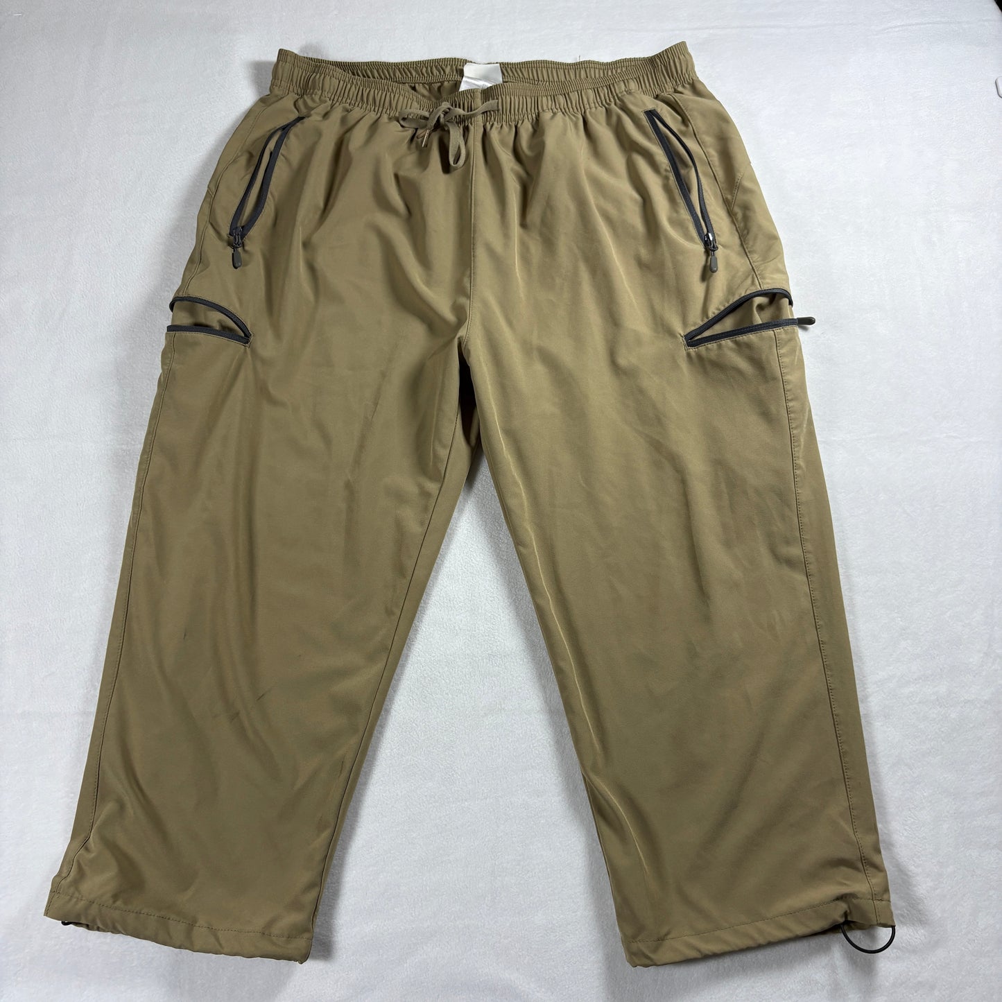 LAGBN Jogger Pants Mens XL Khaki Athletic Streetwear Zip Pocket Casual Techwear!
