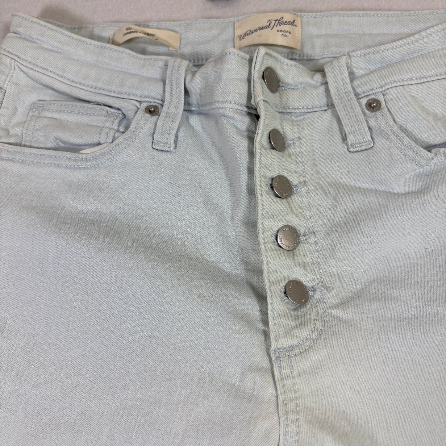Universal Thread Womens Jeans Size 10/30 Light Wash High Rise Skinny Button Fly