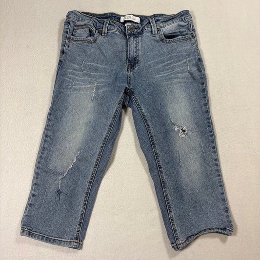 Kenneth Cole Jeans Womens 8 Distressed Light Wash Capri Denim Y2K Retro