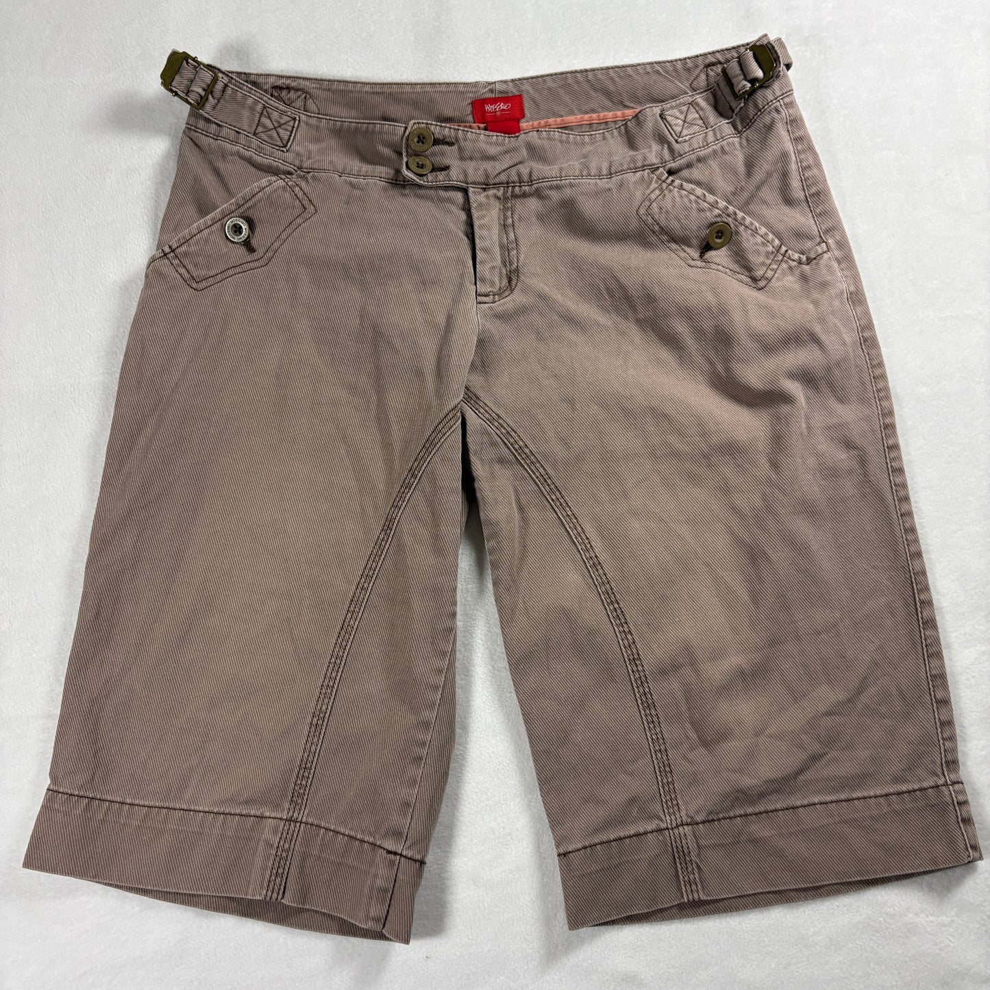 Mossimo Bermuda Shorts Womens Size 13 Brown Casual Cotton Mid Rise Summer Wear !