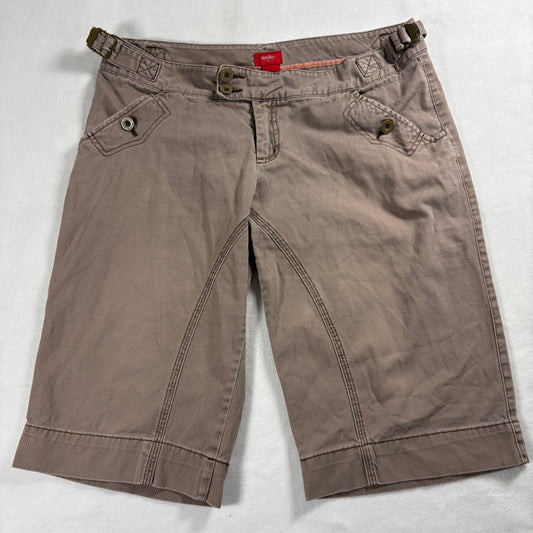 Mossimo Bermuda Shorts Womens Size 13 Brown Casual Cotton Mid Rise Summer Wear !