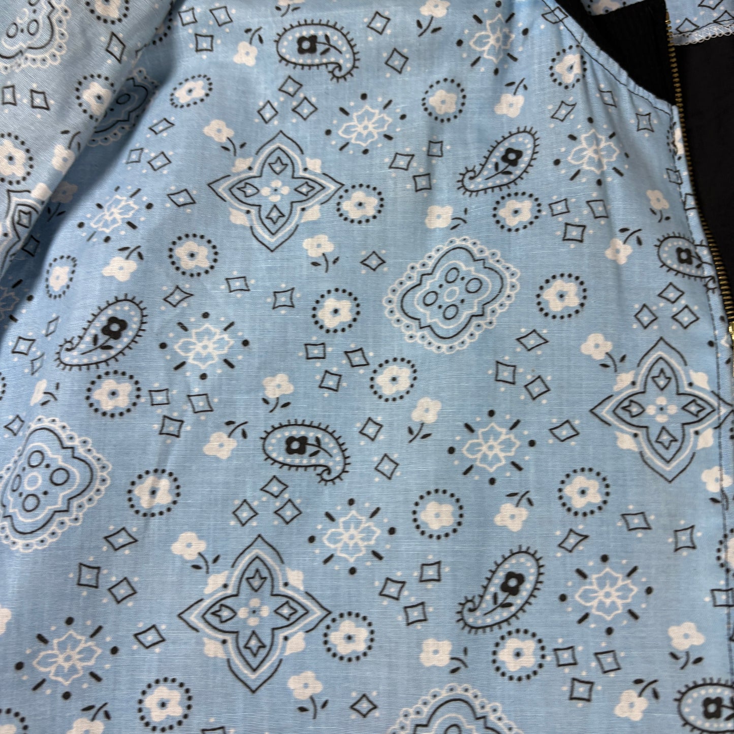 ONLY DO GOOD Jacket Men’s L Bandana Print Zip Up Bomber Blue Black Streetwear