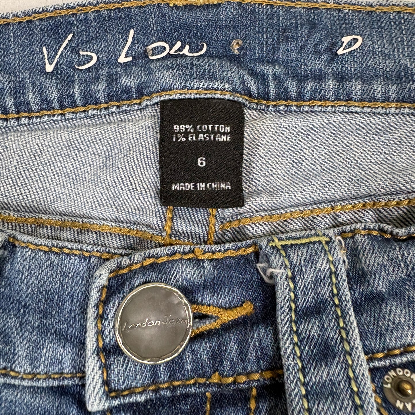 London Jeans Womens Jeans Size 6 Blue Y2K 90s Low Rise Bootcut Flap Pocket