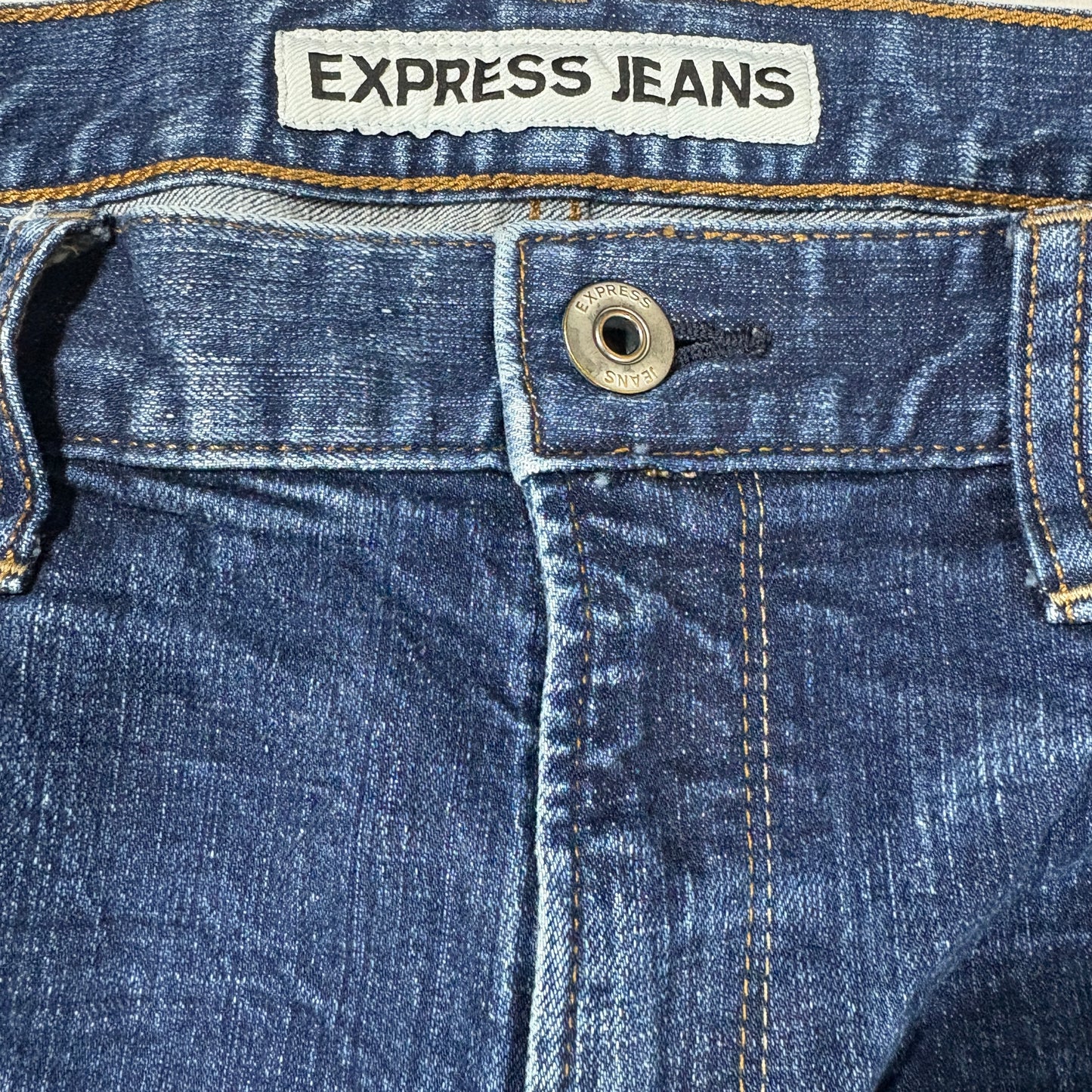 Express Jeans Men’s Straight Leg Denim Blue 34x30 Classic Mid Rise Casual Pants