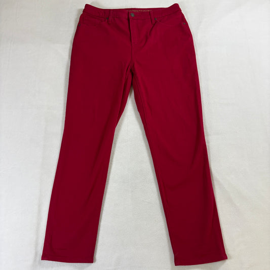 Chicos So Slimming Girlfriend Slim Leg Ankle Pants Red Size 18 Fits Like 32 X 28