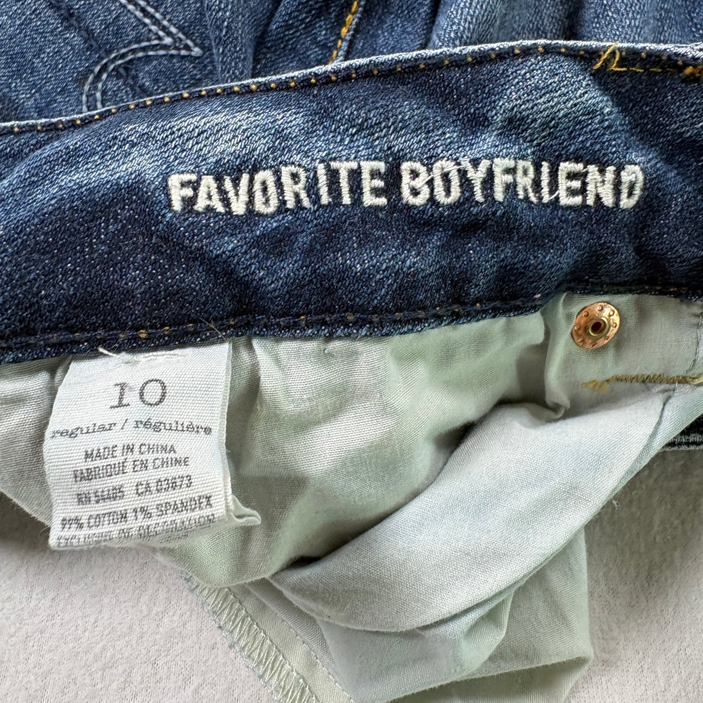 American Eagle Womens Jeans Size 10 Blue Favorite Boyfriend Relaxed Fit Stretch