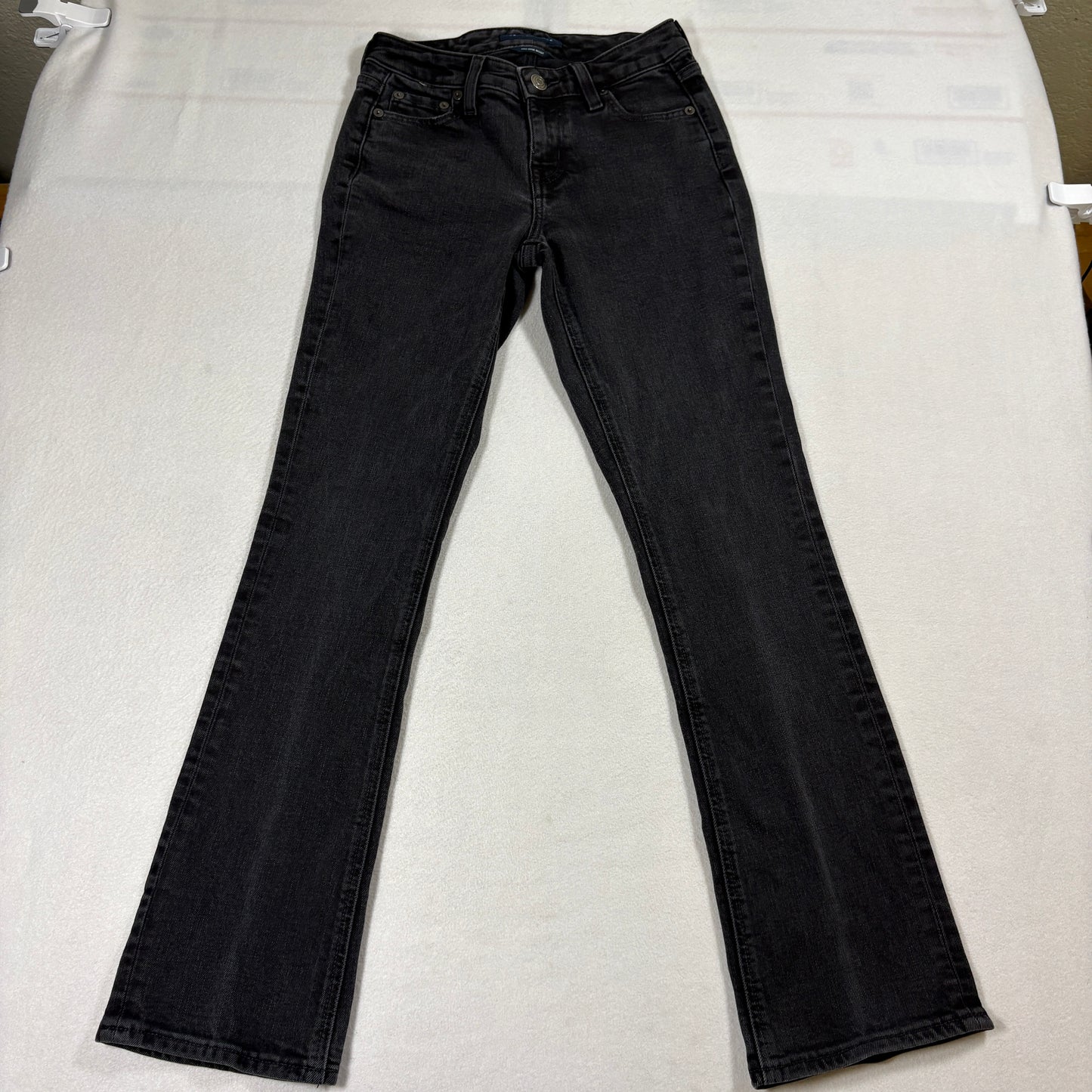 Aeropostale Bootcut Jeans Womens 0 Black Mid Rise Y2K Stretch Denim