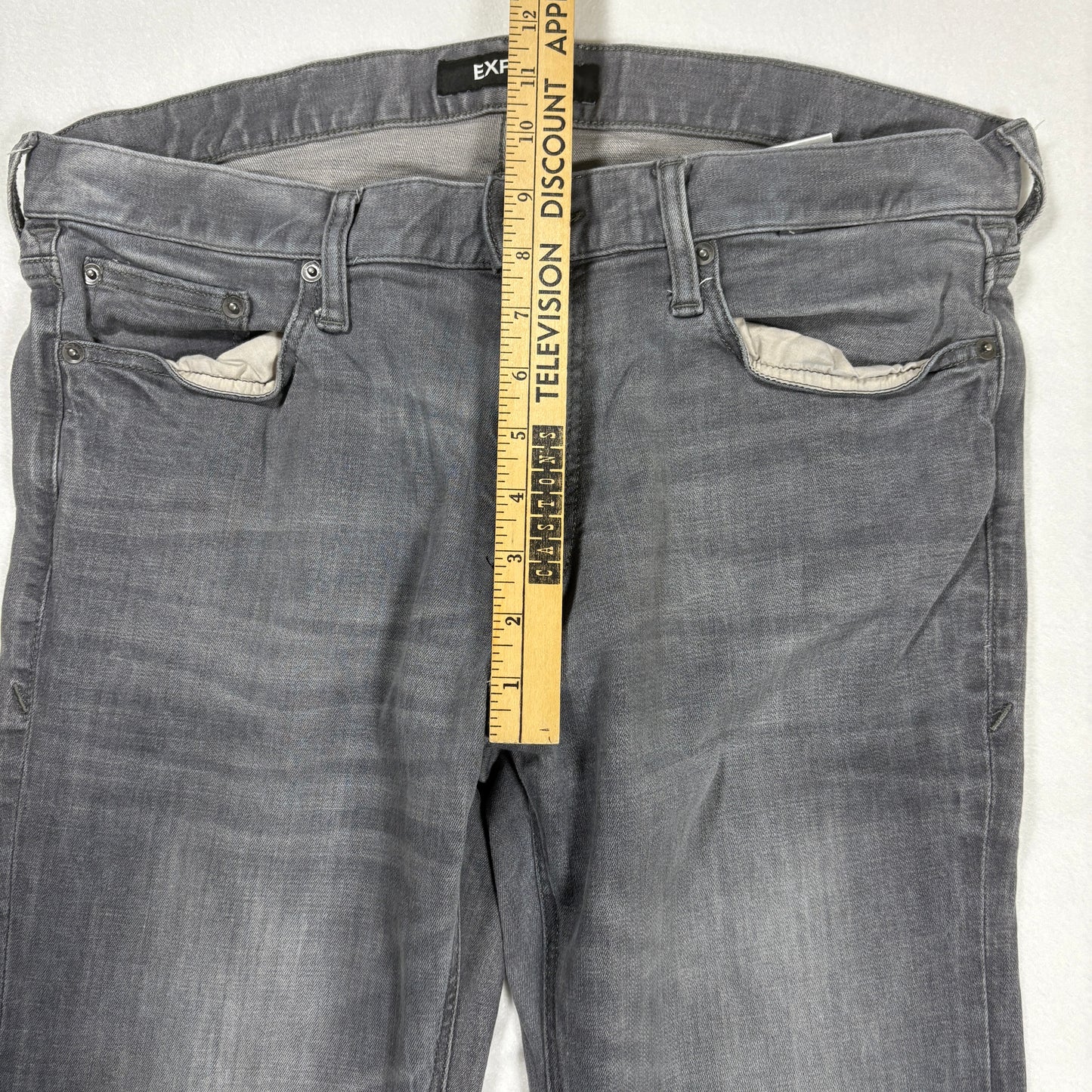 Express Jeans Men’s Slim Fit Gray Stretch Performance Denim Pants 34x30