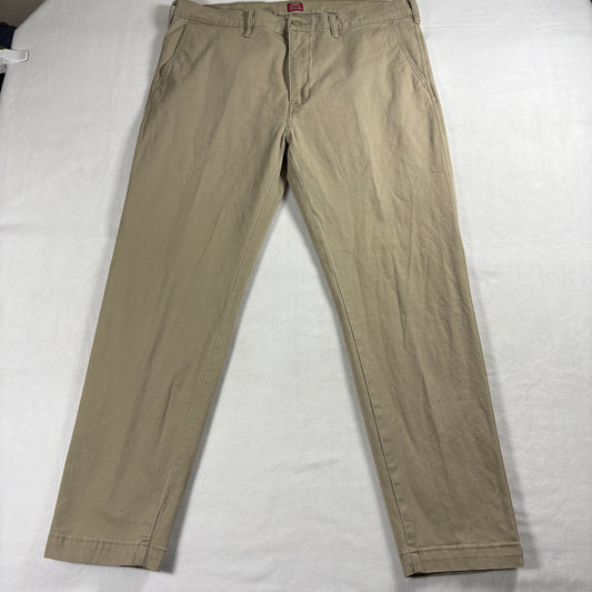 Levis XX Chino Pants Mens 38x32 Khaki Standard Taper Casual Stretch Fit Cotton!