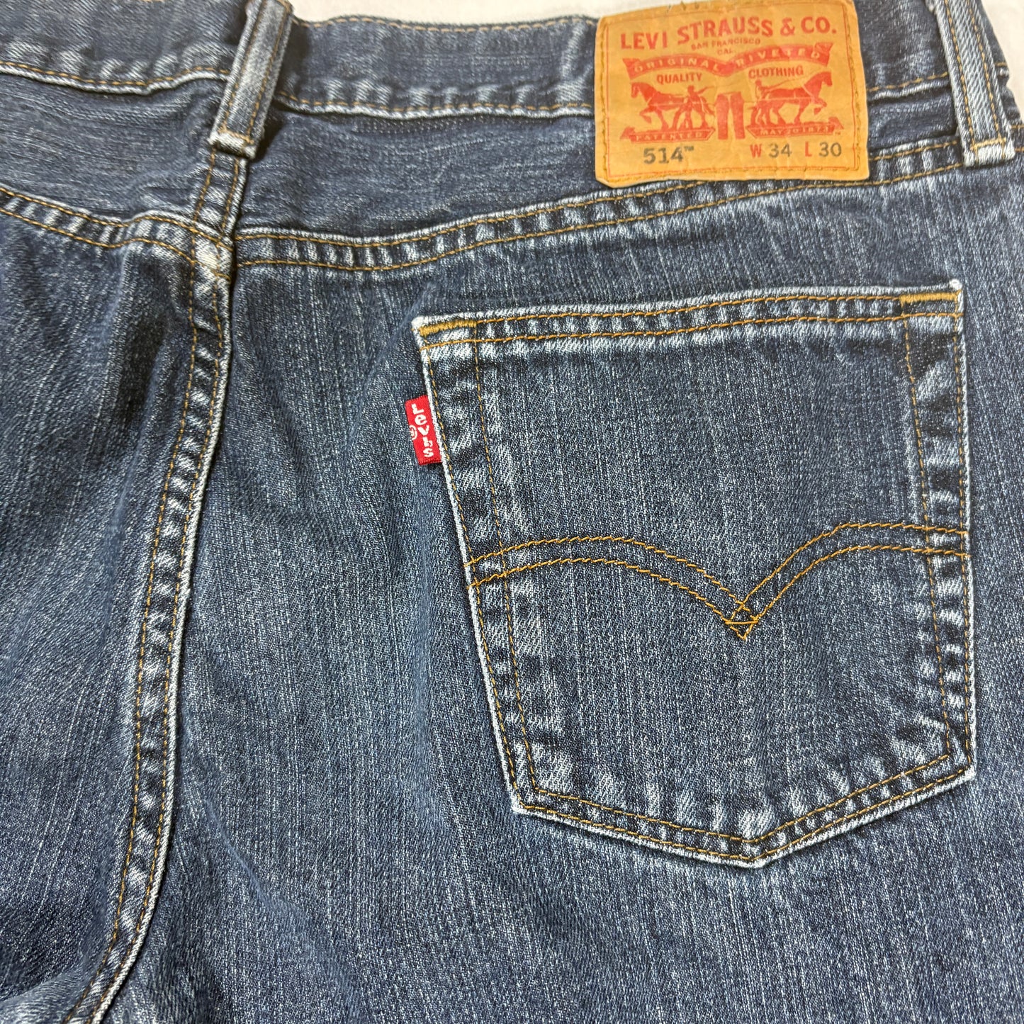 Levi’s 514 Men’s Jeans 34x30 Straight Leg Blue Denim Classic Fit Mid Rise Pants