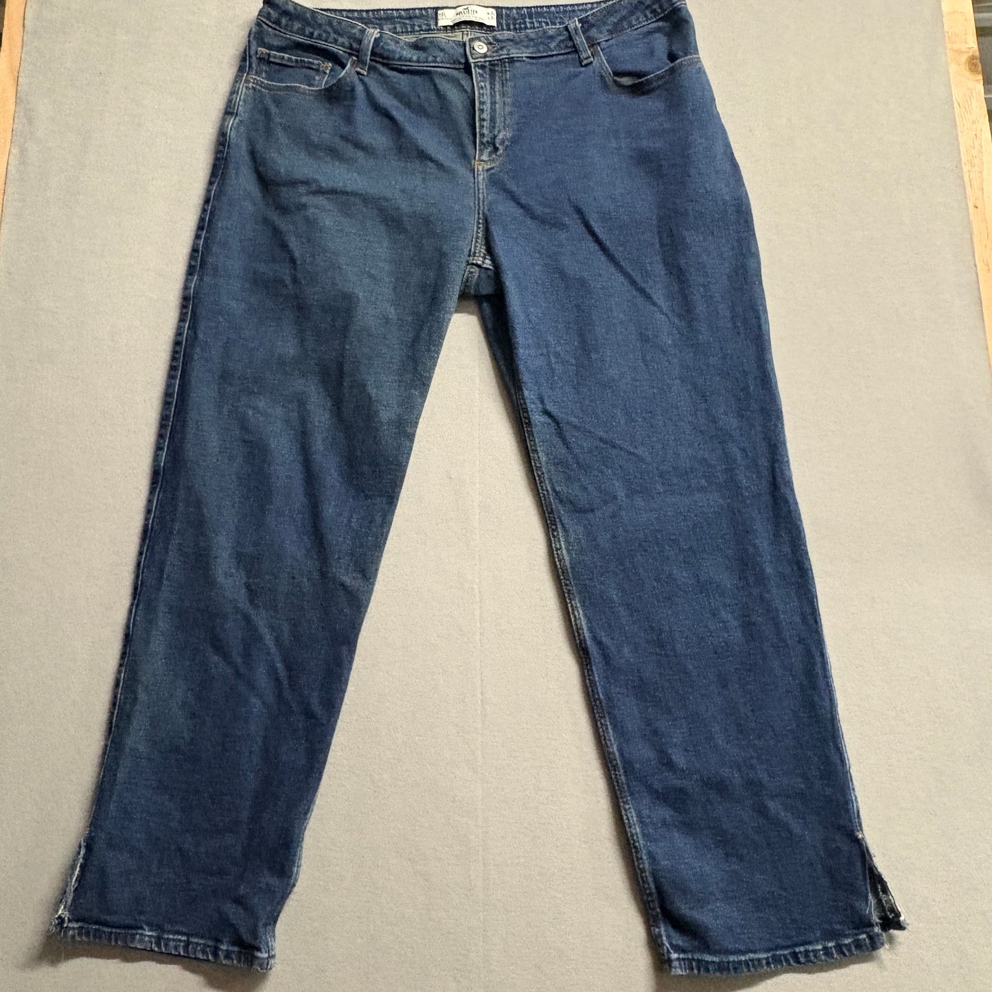Hollister Curvy Low Rise Dad Jeans W34 L33 Fits Like 41X31 Blue Stretch Y2K