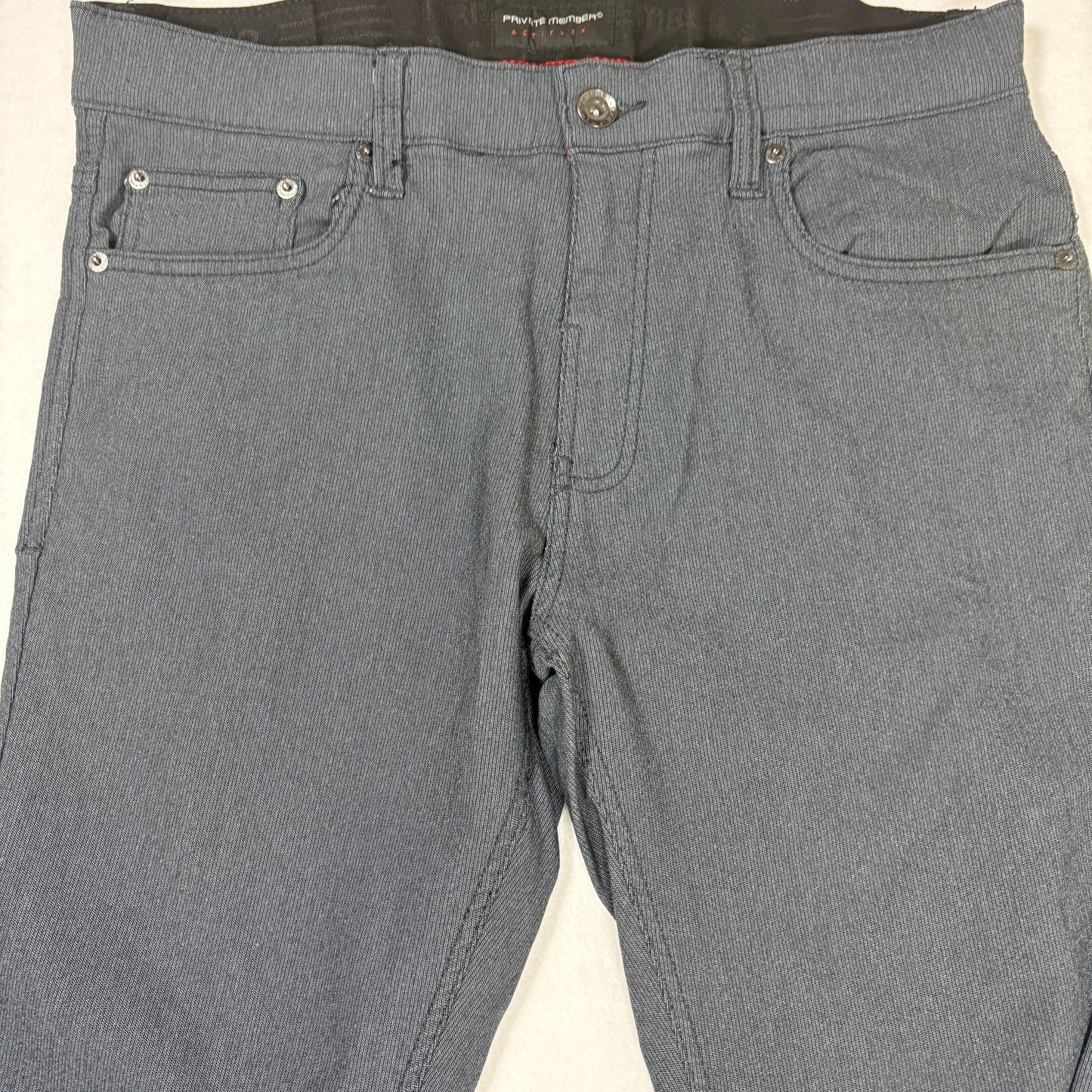 Private Member Actiflex Men’s Gray Stretch Jeans Size 34 Slim Fit Casual Pants