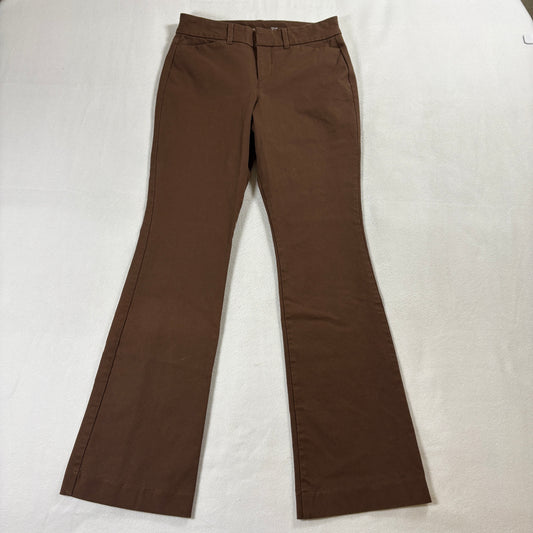 Old Navy Pixie Flare Pants Womens 2 Petite Brown Y2K High Rise Stretch Retro Fit