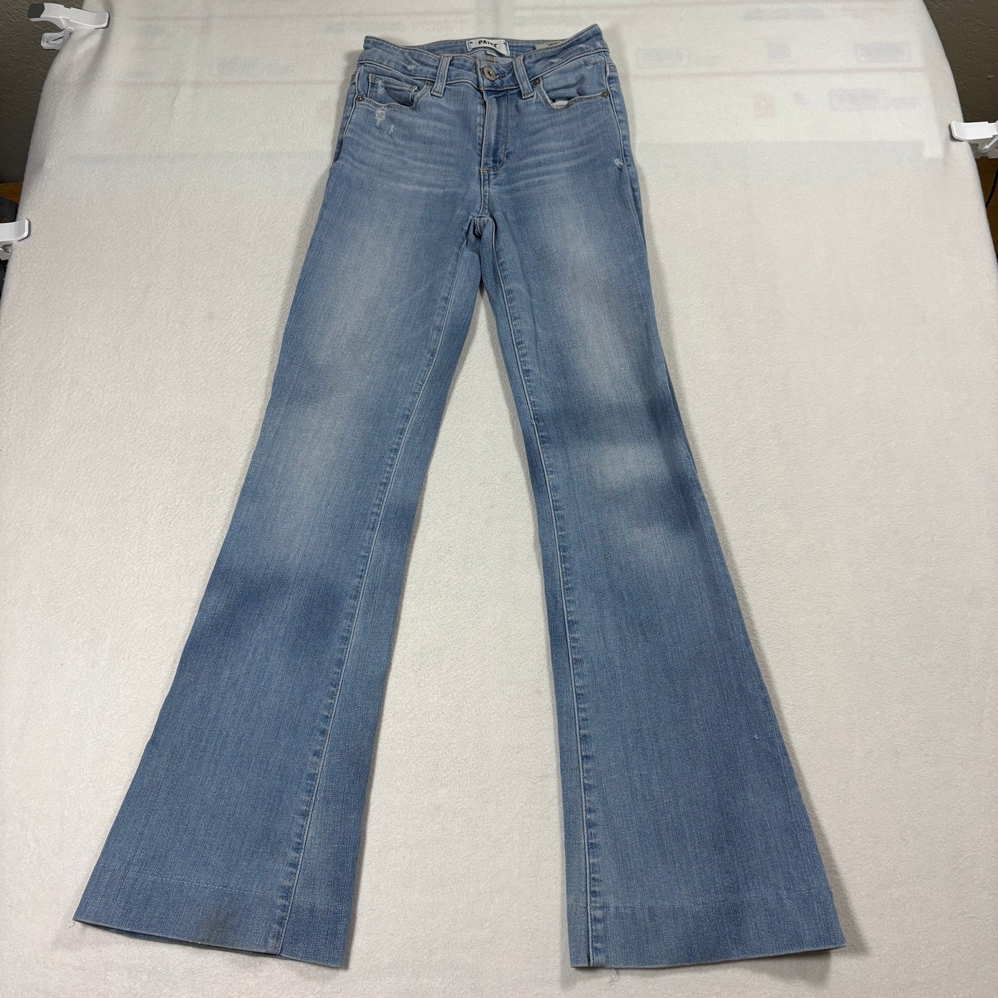 Paige Flare Jeans Womens 23 Light Wash High Rise Stretch Retro Y2K Denim