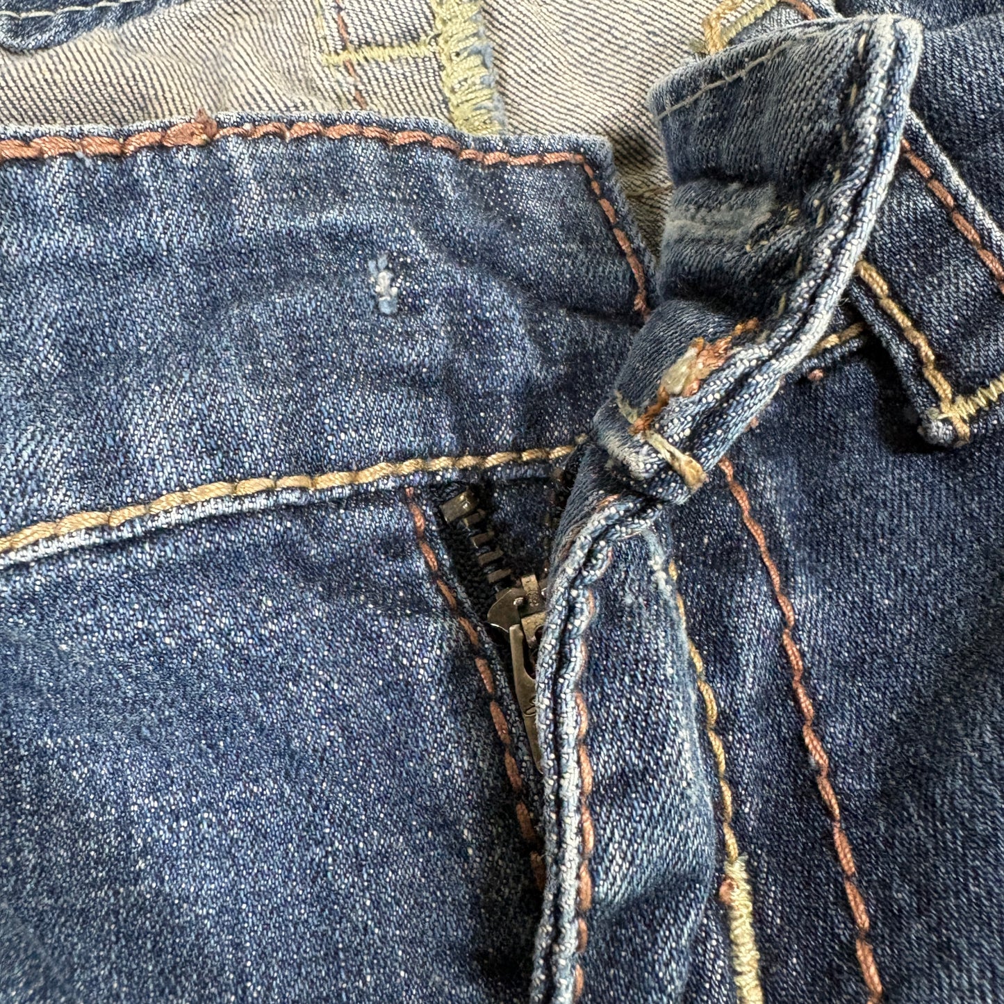 Seven7 Womens Jeans Size 28 Blue Distressed Bootcut Y2K 90s Grunge Denim