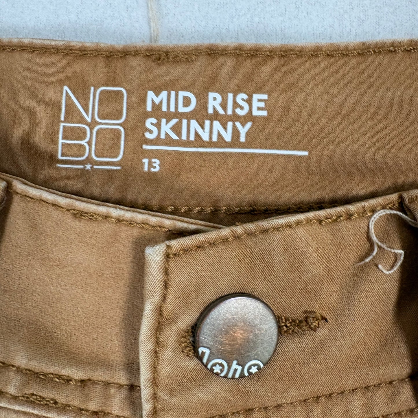 No Boundaries womens skinny jeans size 13 brown mid rise stretch Y2K vintage