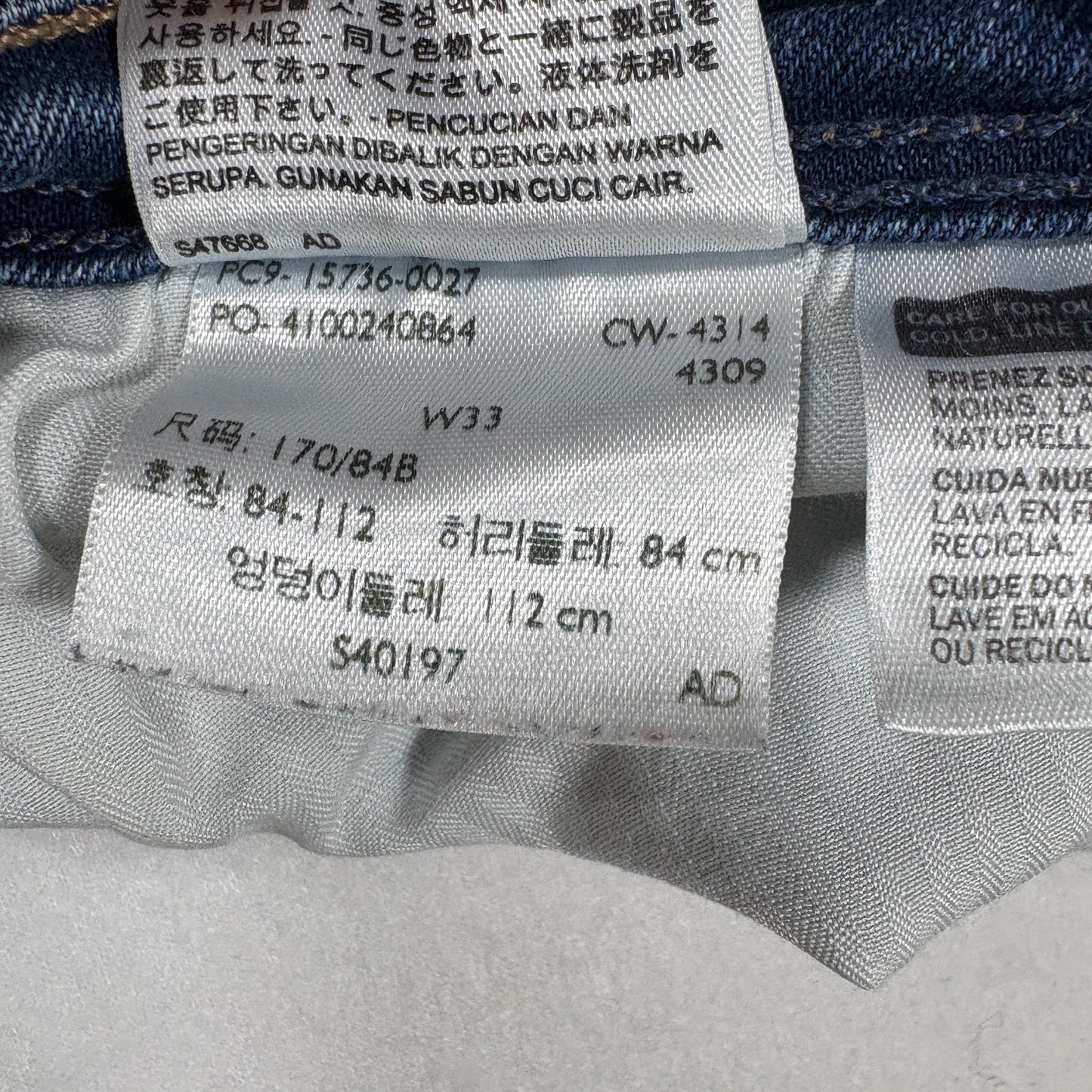 Levi’s Men’s Jeans W33 Blue Denim Straight Fit Classic 5-Pocket Casual Pants