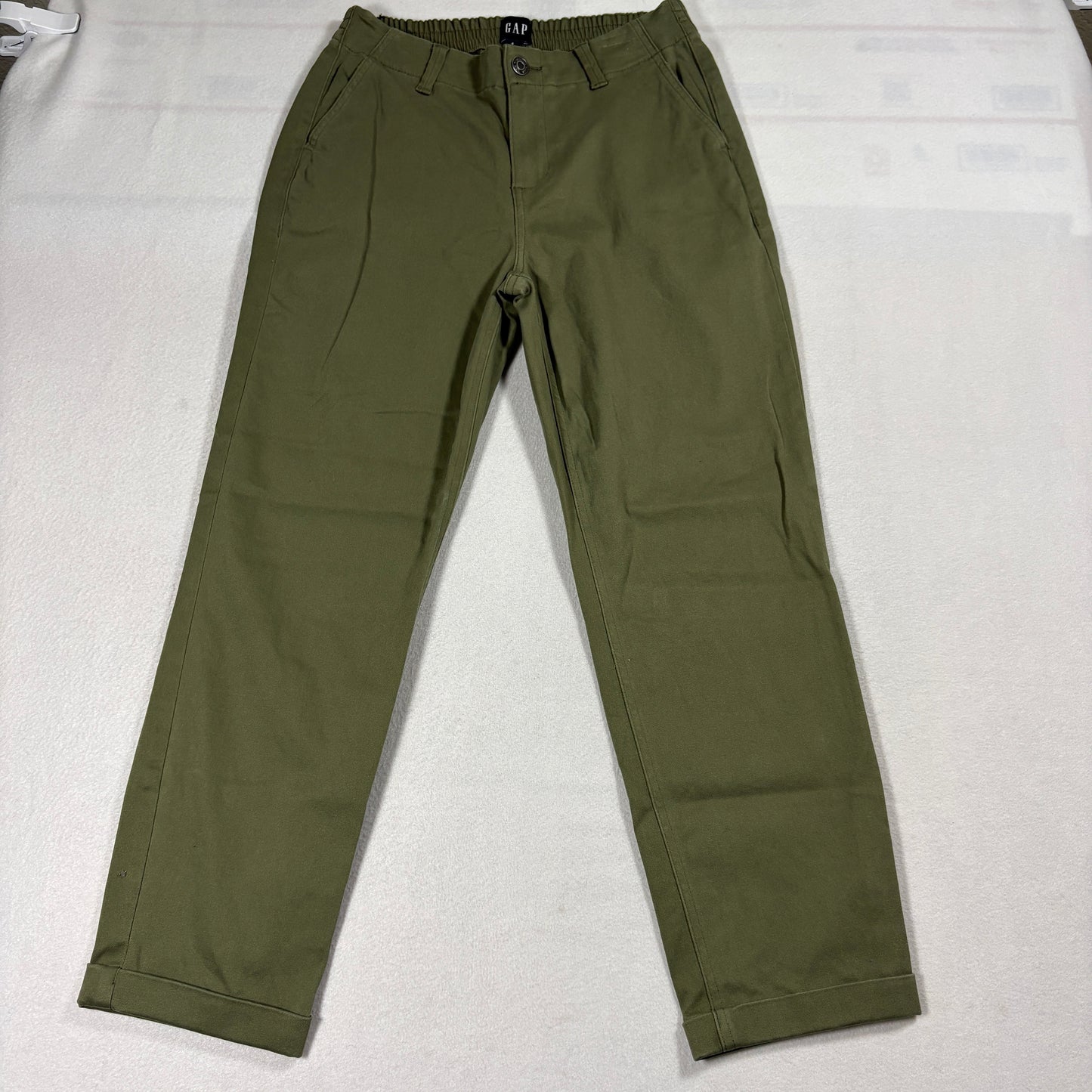 Gap Chino Pants Womens 4 Olive Green Stretch Tapered Casual Workwear
