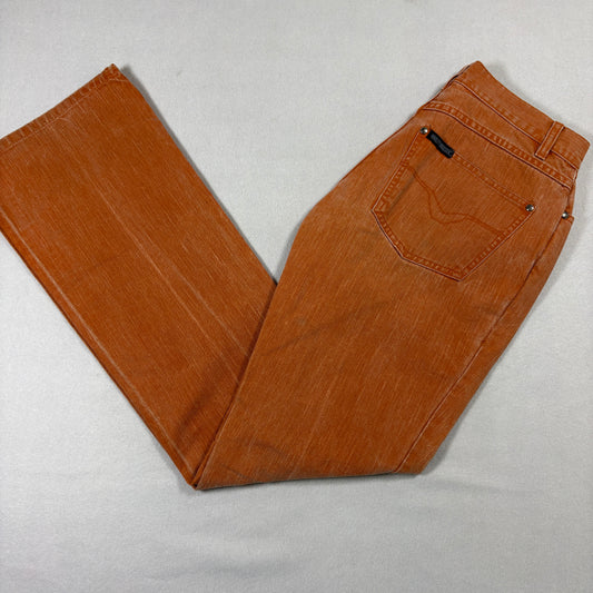 Harley Davidson womens jeans size 4 33 orange denim flare Y2K grunge vintage