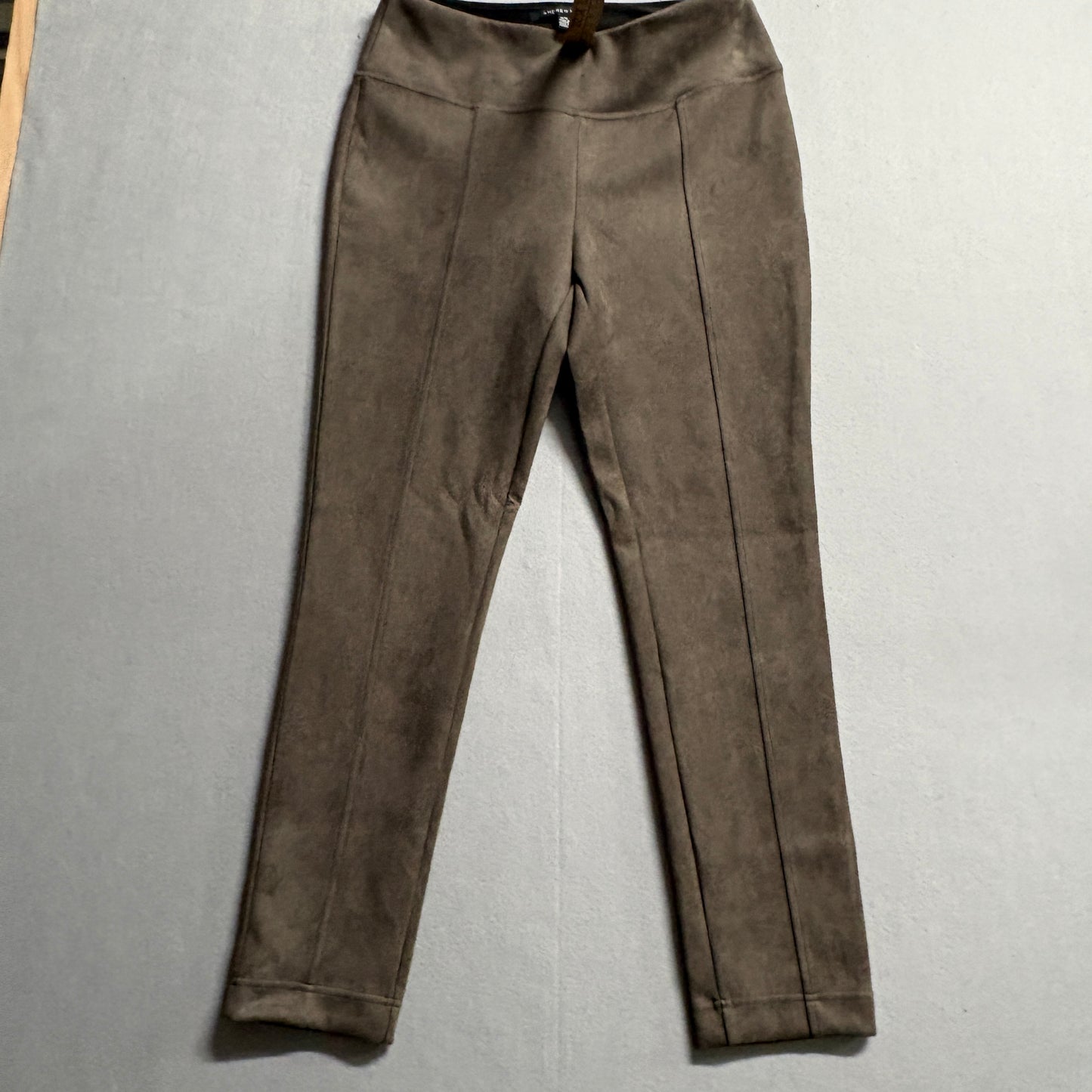 Andrew Marc Faux Suede Leggings Women M Fits Like 31X28 Brown Stretch Pull On