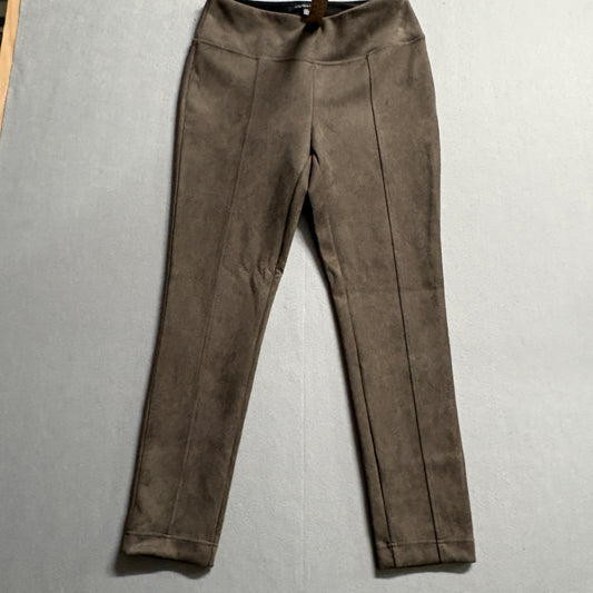 Andrew Marc Faux Suede Leggings Women M Fits Like 31X28 Brown Stretch Pull On