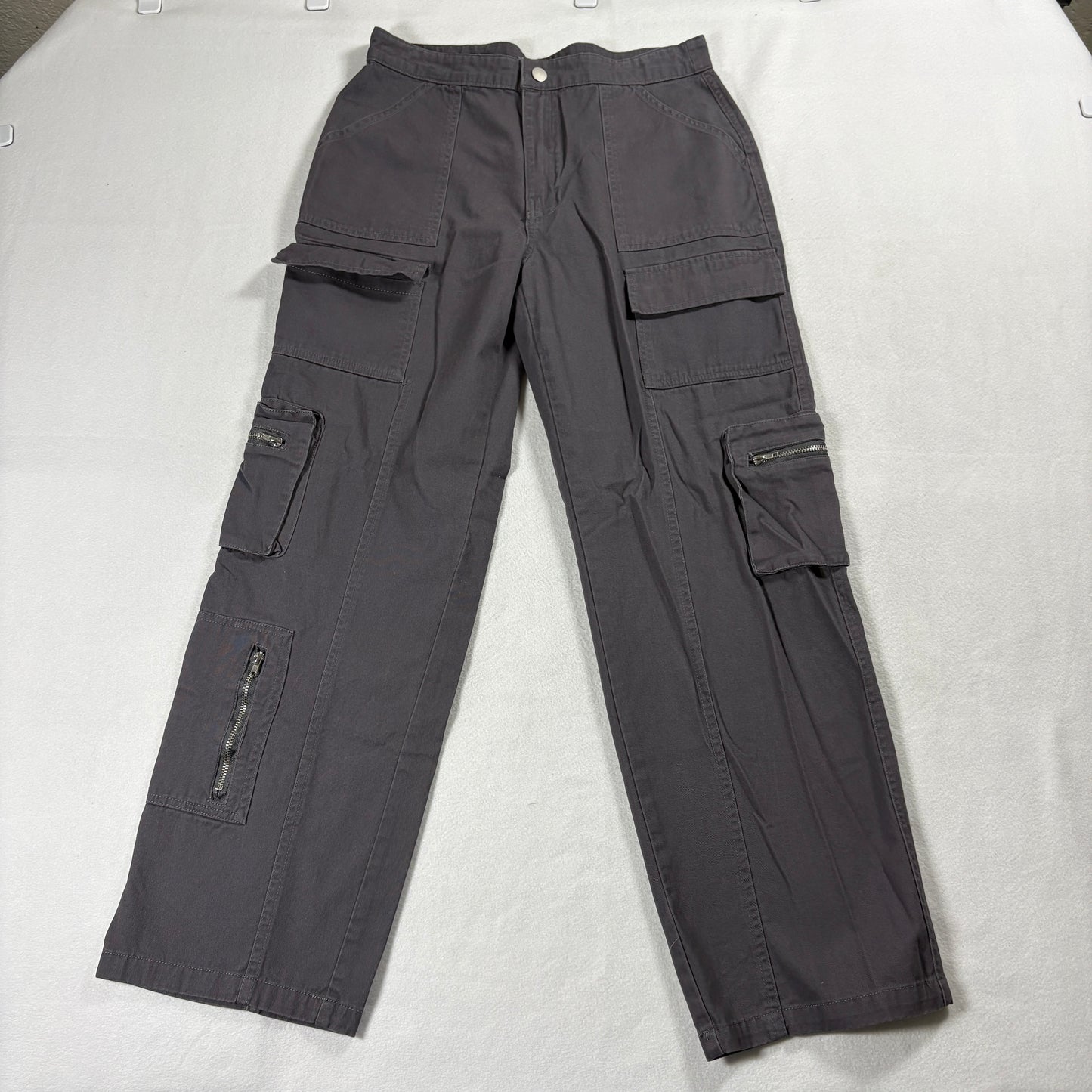 Angel Kiss Cargo Pants Womens 5 27 Gray Utility Y2K Streetwear Vintage Baggy Fit