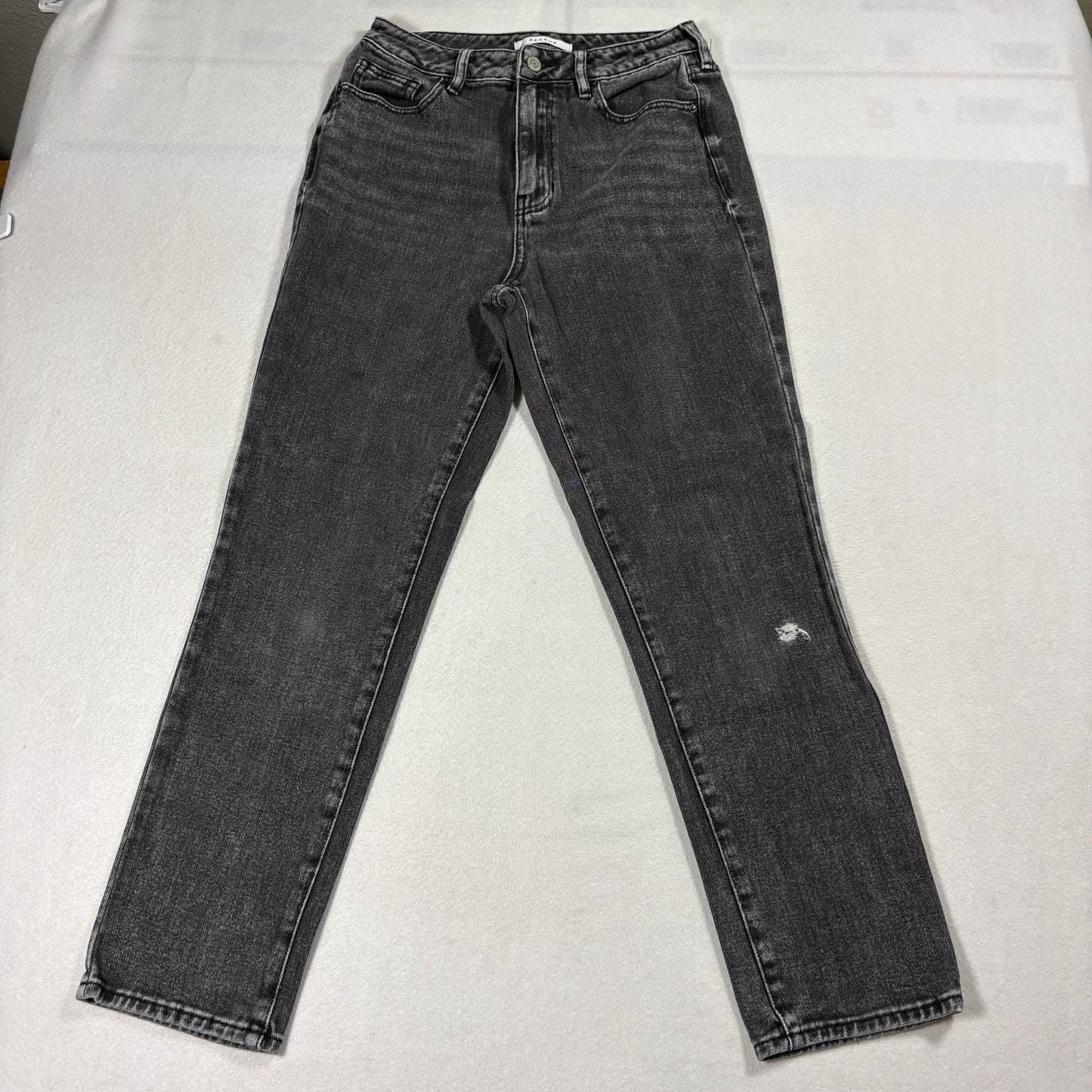Pacsun Mom Jeans Womens 26 Black Wash High Rise Distressed Grunge Denim