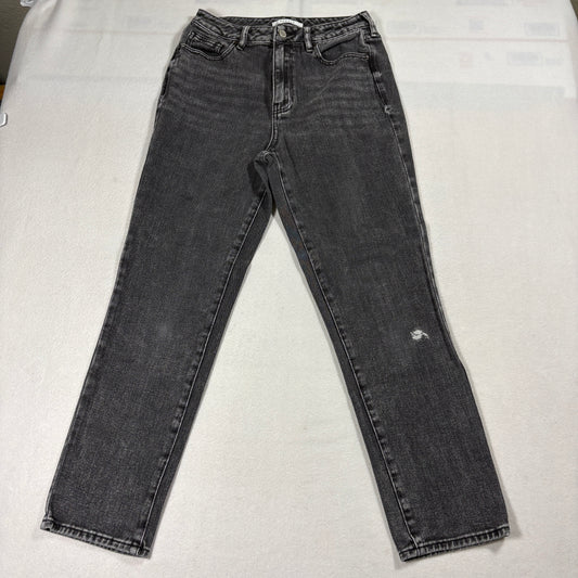 Pacsun Mom Jeans Womens 26 Black Wash High Rise Distressed Grunge Denim
